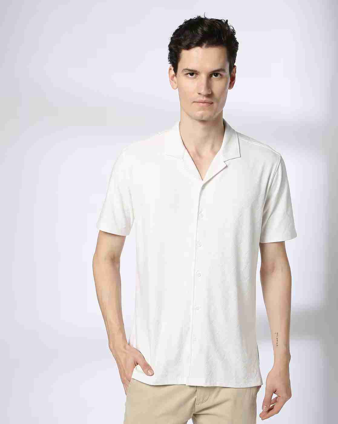 NETPLAY | Men Geometric Knit Slim Fit Shirt|3