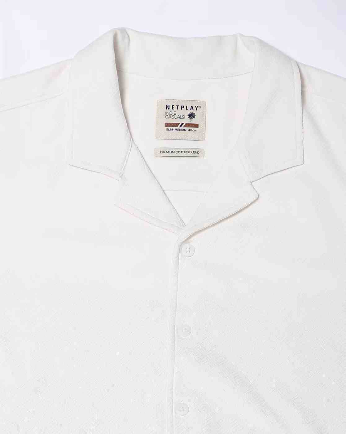 NETPLAY | Men Geometric Knit Slim Fit Shirt|5