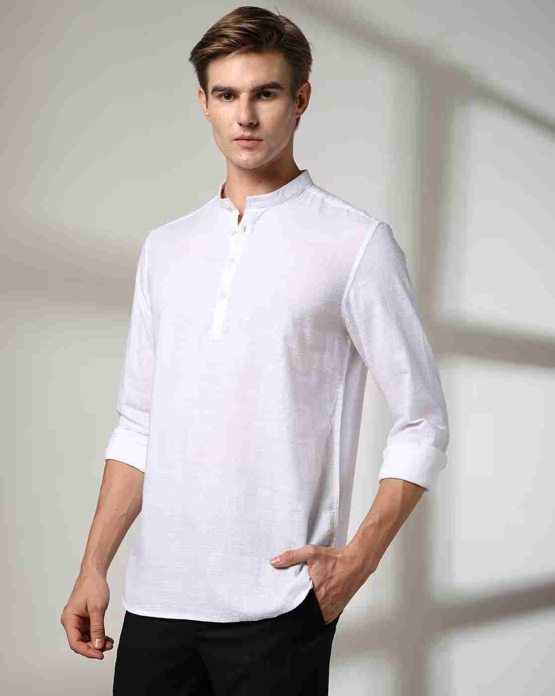 Men Patterned Smart Fit Short Kurta