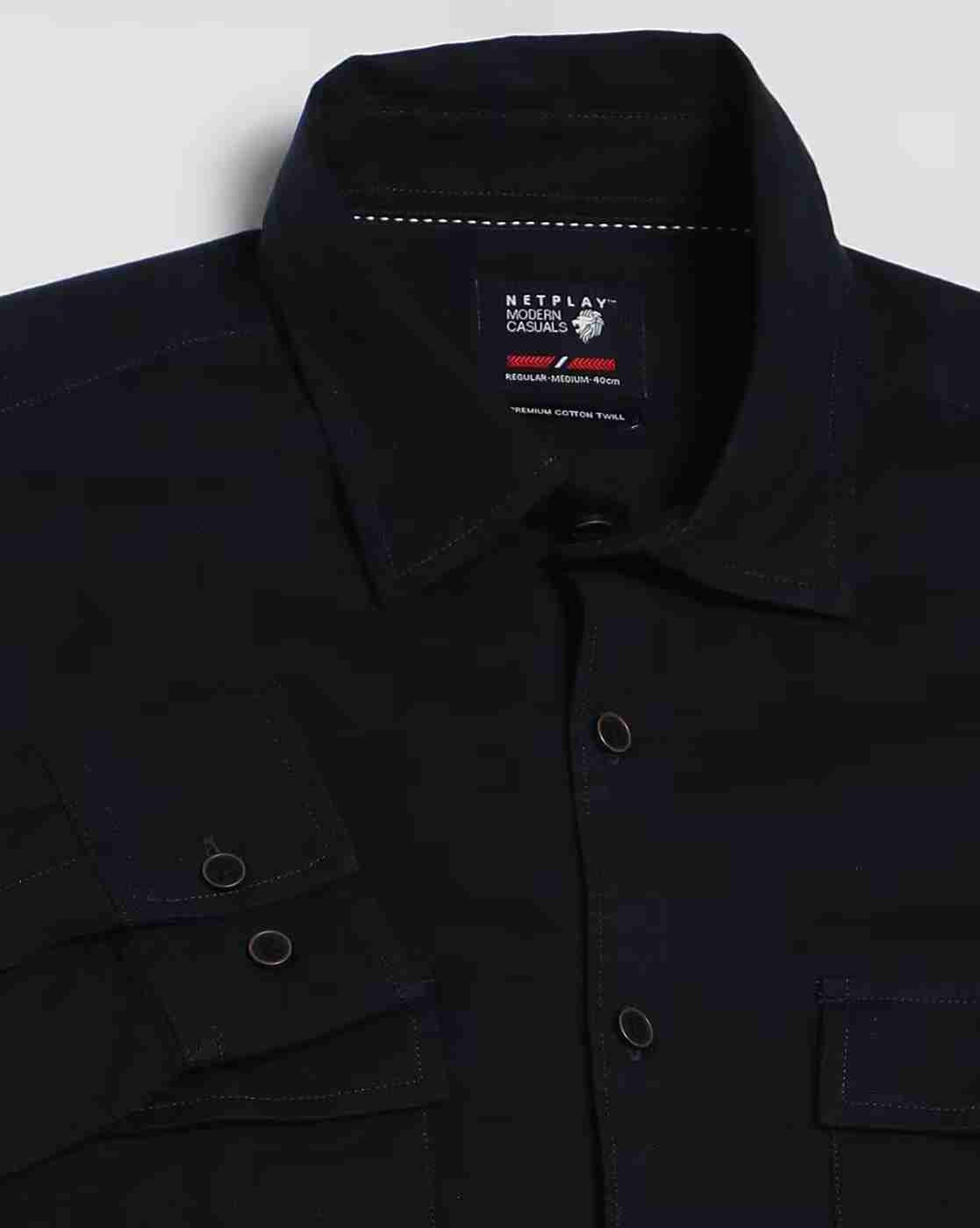 NETPLAY | Men Smart Fit Cotton Shacket with Flap Pockets|5
