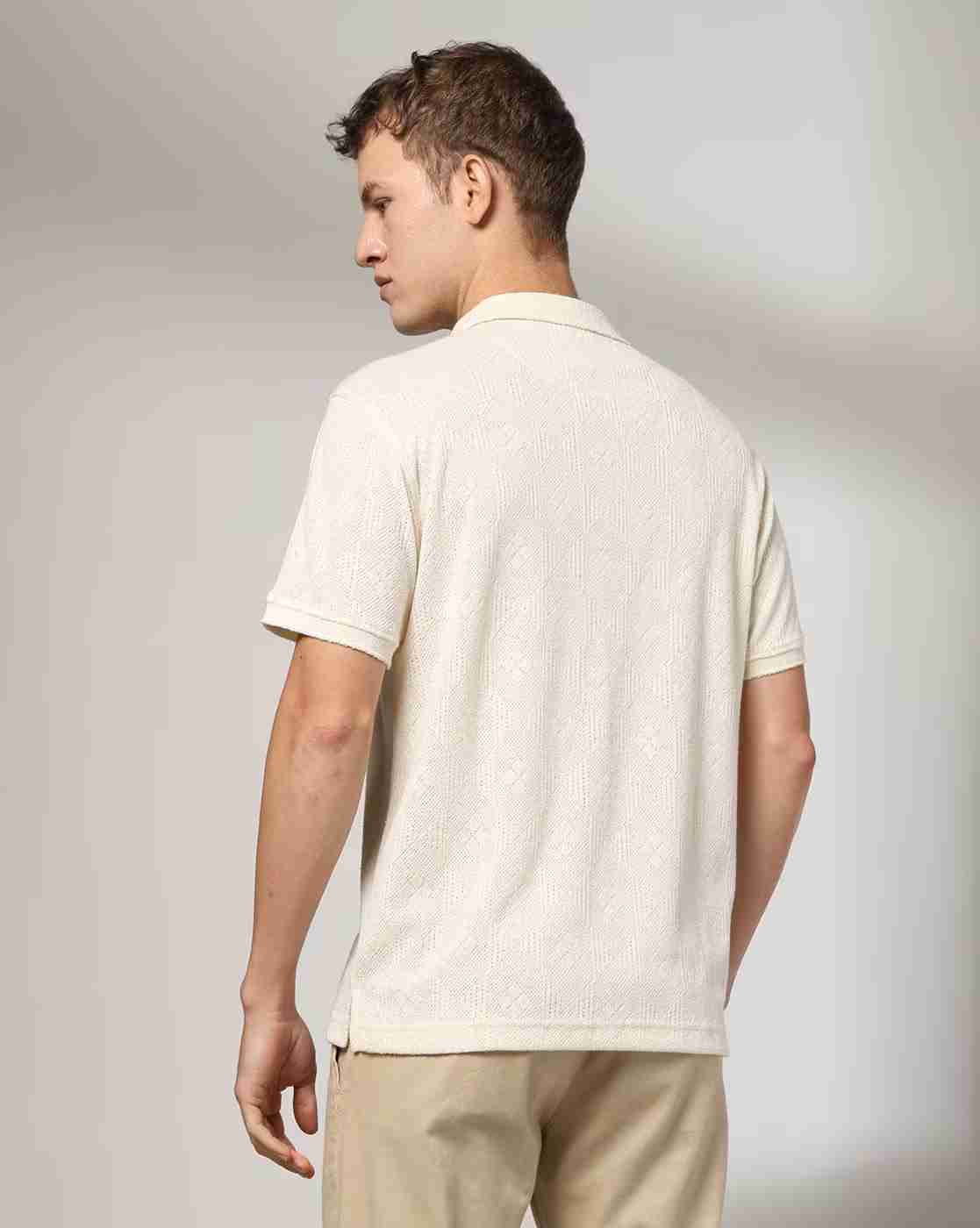 NETPLAY | Men Patterned Slim Fit Polo T-Shirt|2