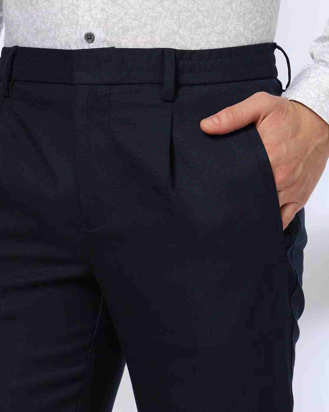 NETPLAY | Men Slim Fit Pleat-Front Trousers|3