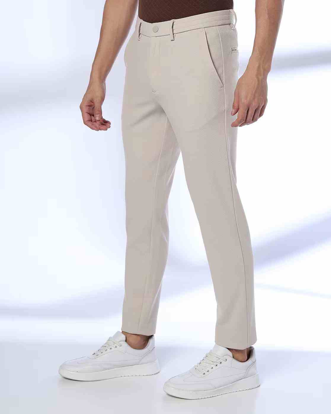 NETPLAY | Men Pull-On Knit Cropped Fit Flat-Front Chinos