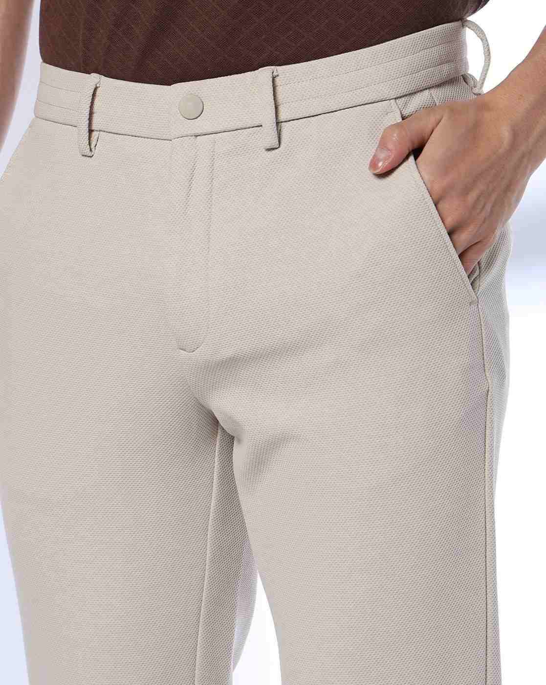 NETPLAY | Men Pull-On Knit Cropped Fit Flat-Front Chinos|3