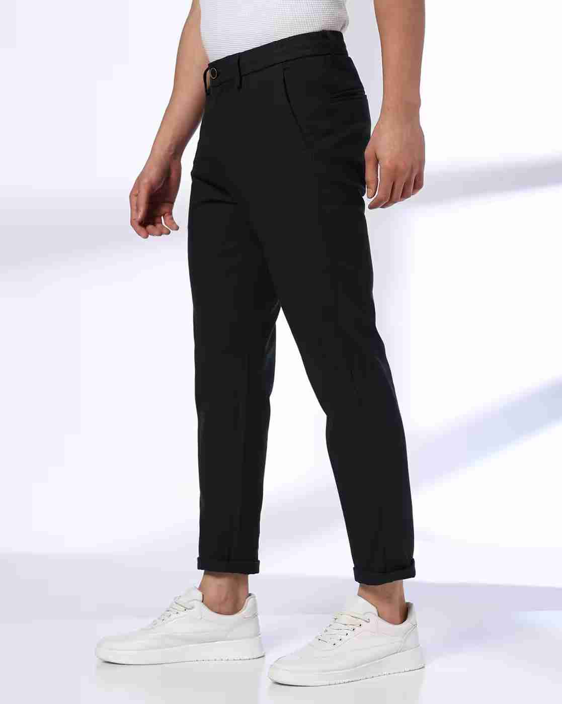 NETPLAY | Men Broad Striped Cropped Fit Flat-Front Chinos|1