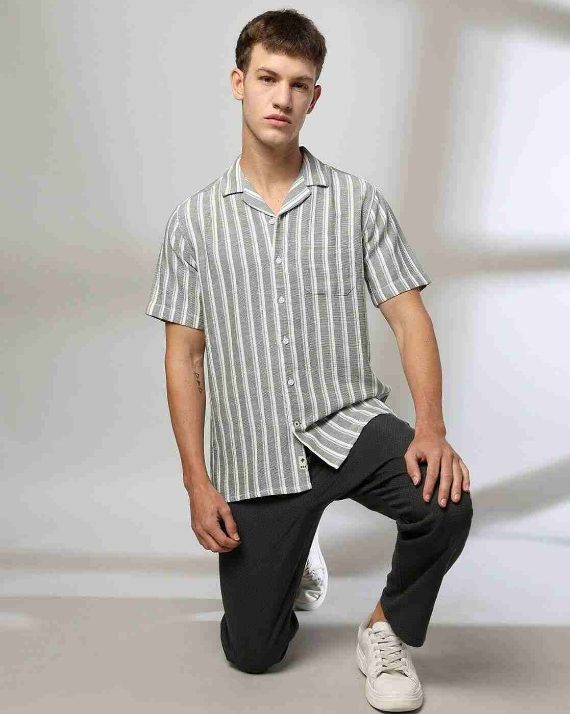 NETPLAY | Men Striped Smart Fit Shirt|0