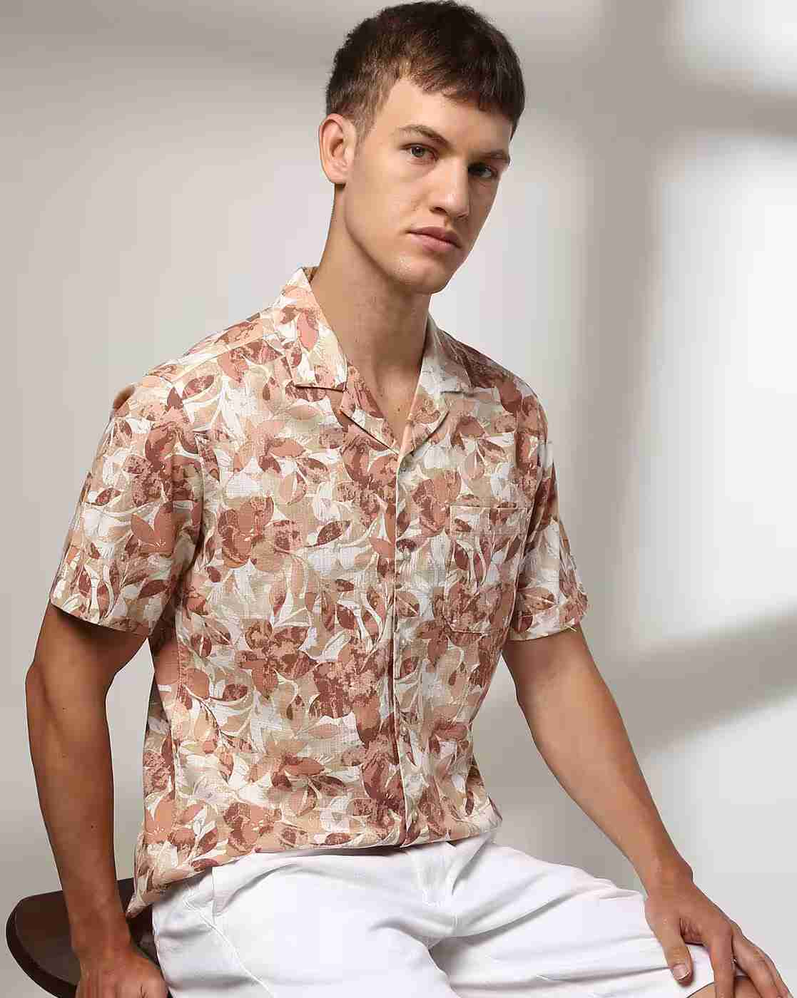 Floral Print Netplay Shirts Reliance Trends Buy Blue Shirts For