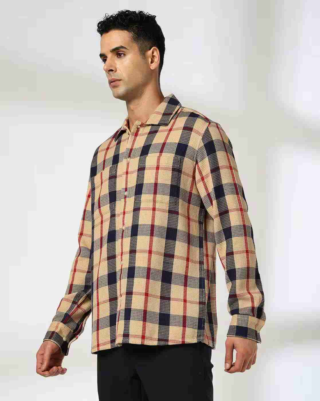 NETPLAY | Men Checked Regular Fit Cotton Shirt|1