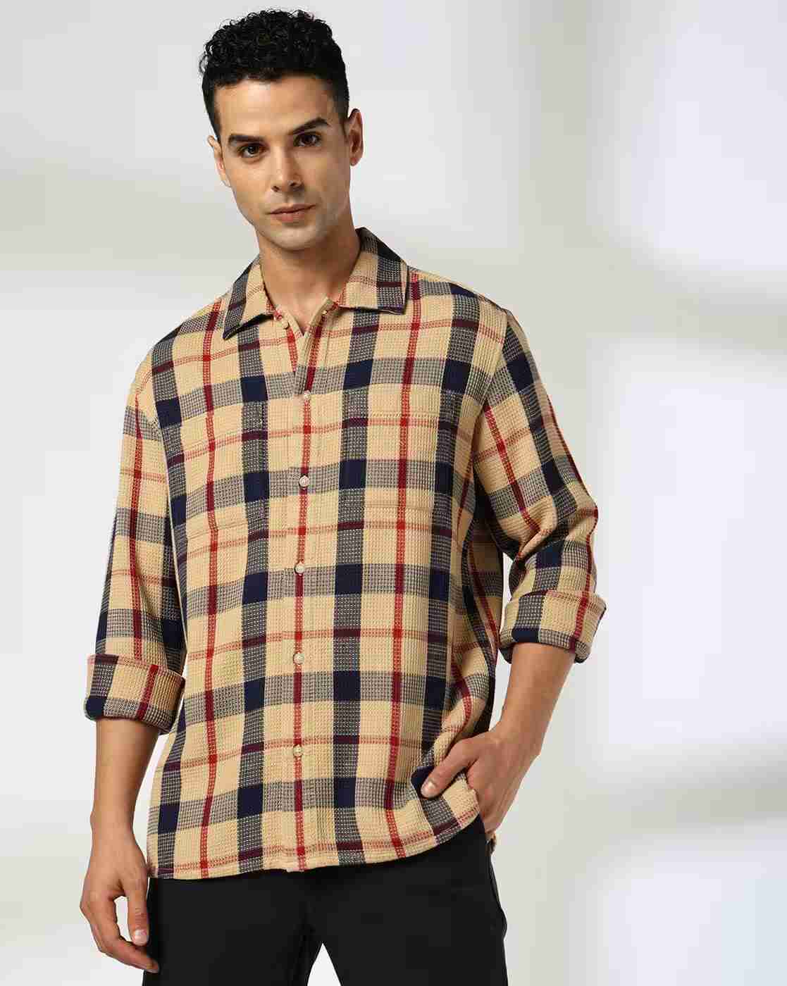NETPLAY | Men Checked Regular Fit Cotton Shirt|3