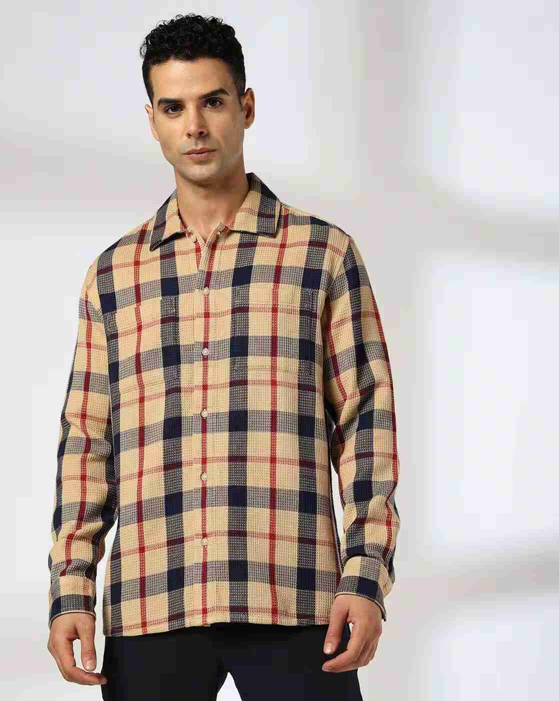 NETPLAY | Men Checked Regular Fit Cotton Shirt|4