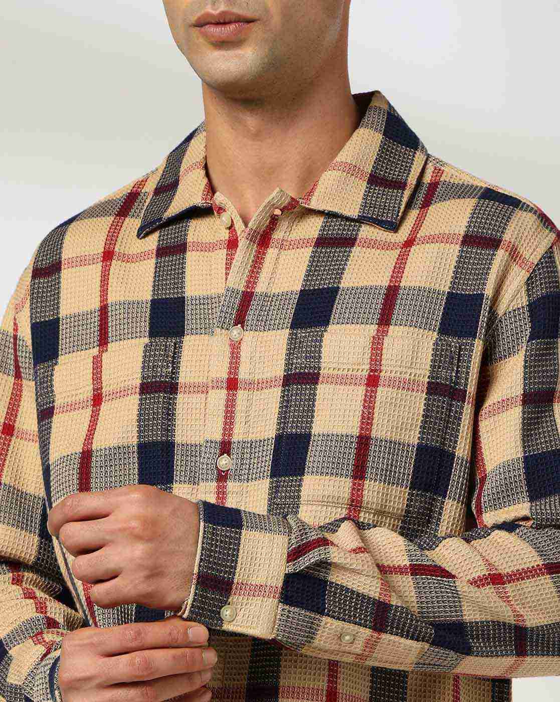 NETPLAY | Men Checked Regular Fit Cotton Shirt|5