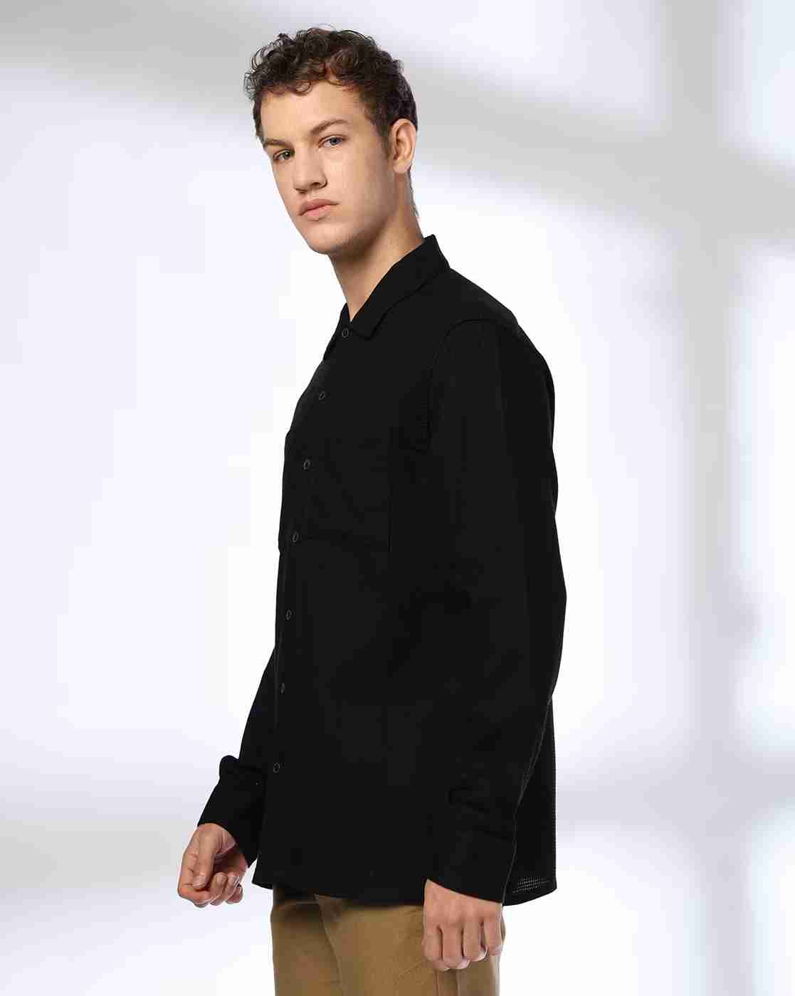 NETPLAY | Men Regular Fit Shacket with Patch Pockets|1