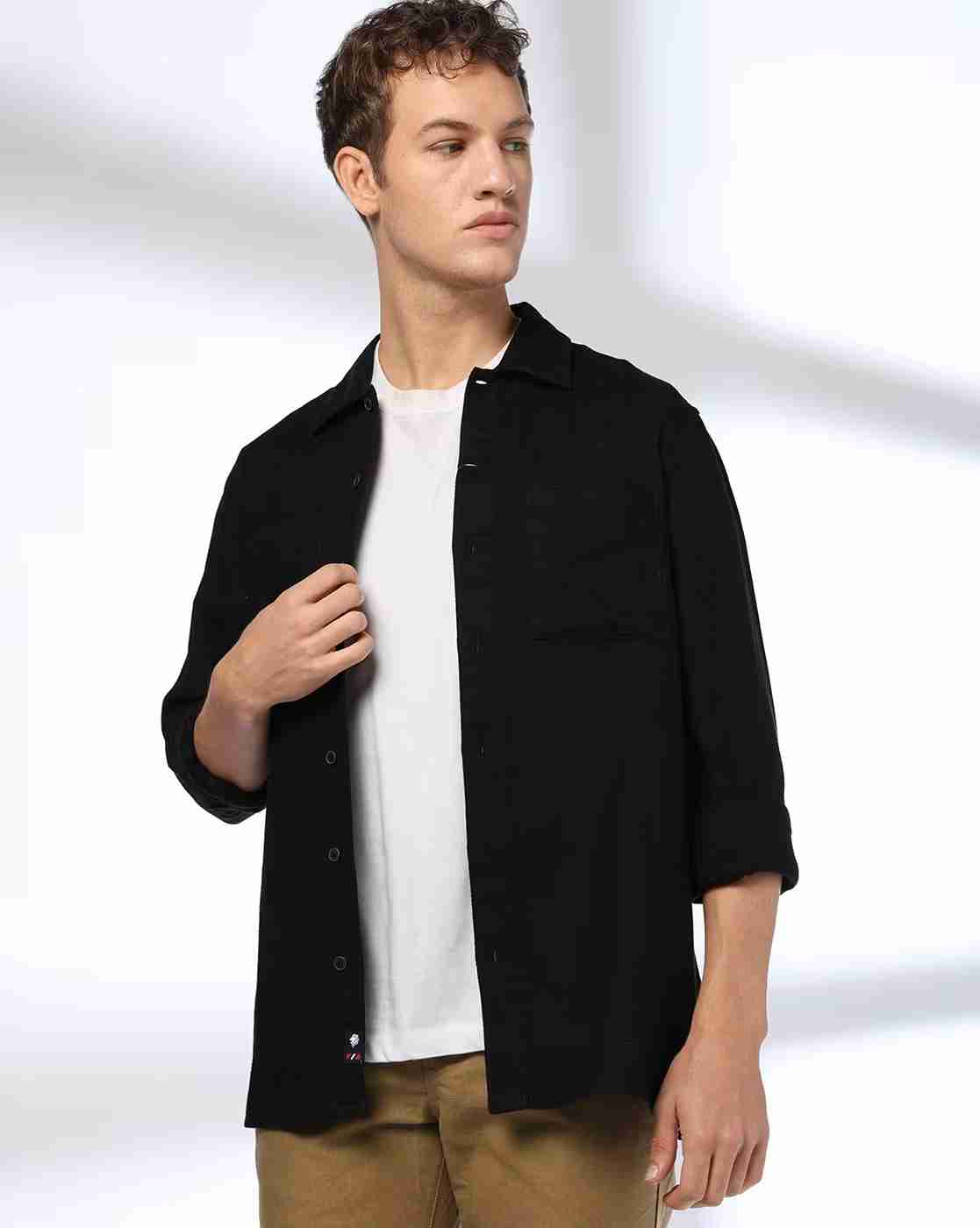 NETPLAY | Men Regular Fit Shacket with Patch Pockets|3