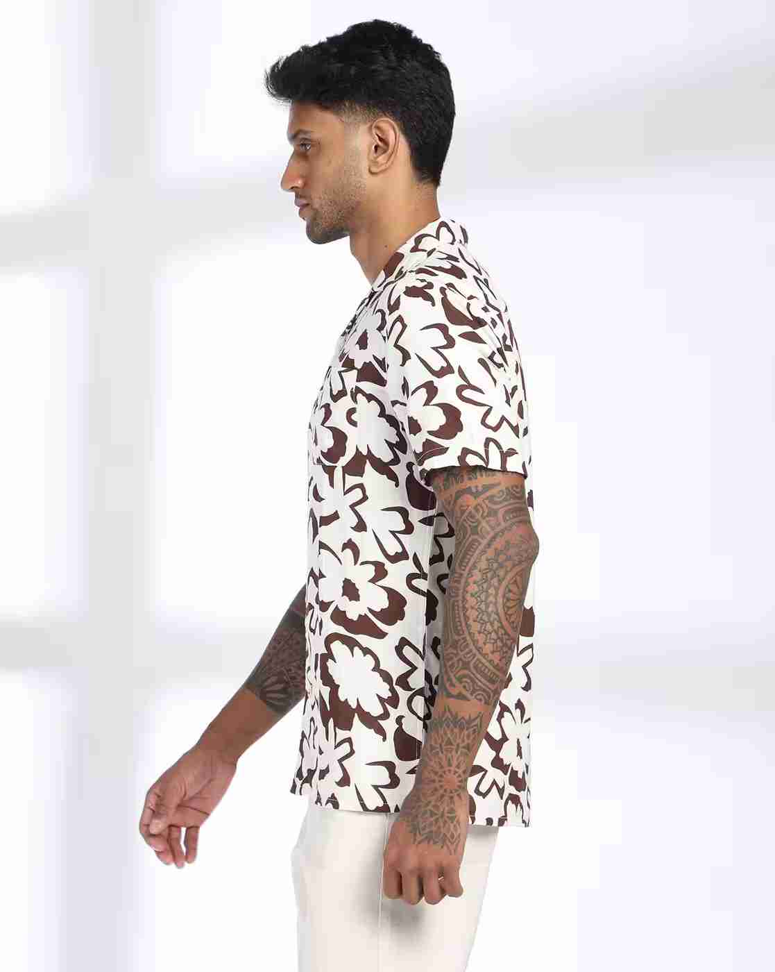 NETPLAY | Men Floral Print Smart Fit Shirt|1