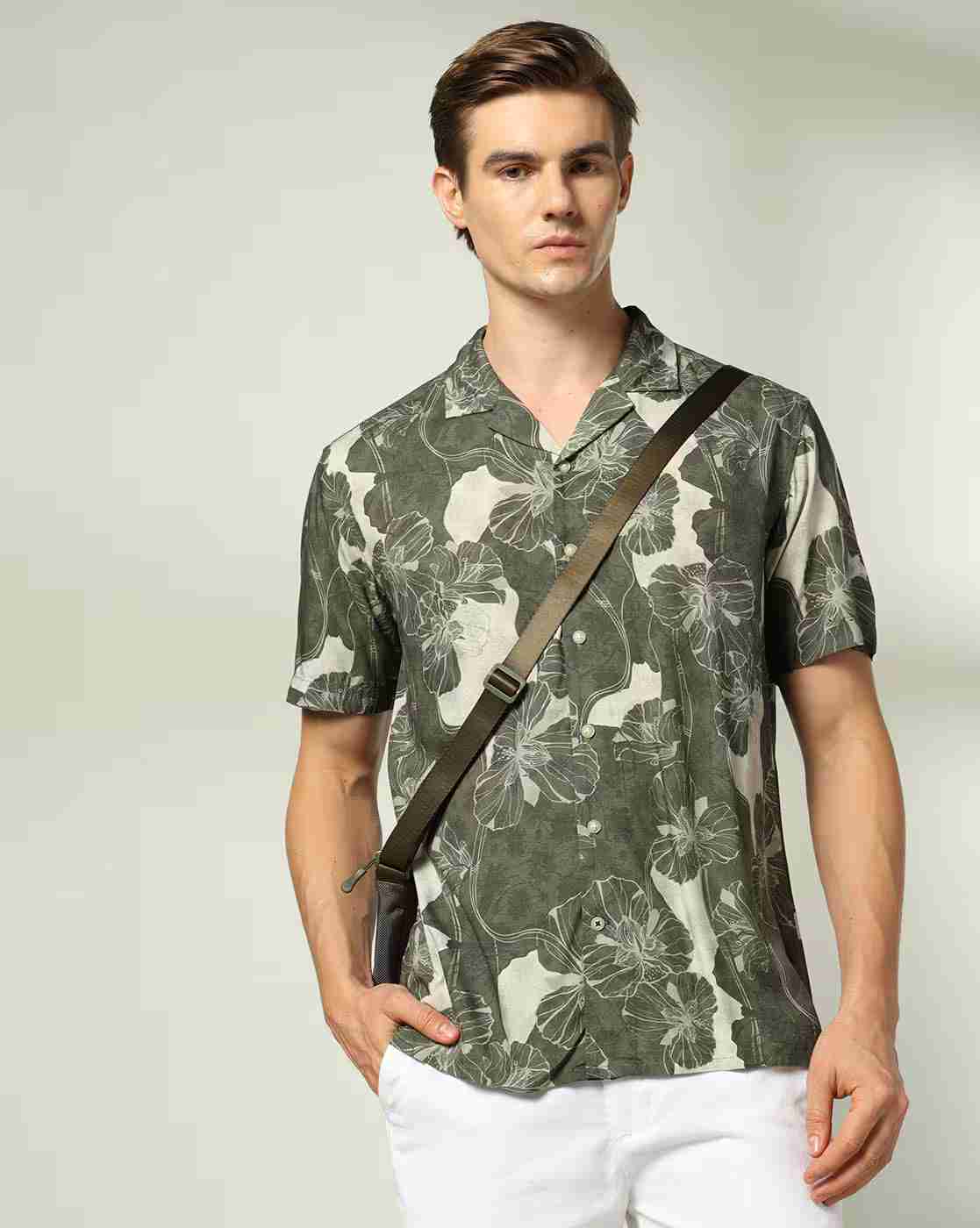 NETPLAY | Men Floral Print Regular Fit Shirt|0