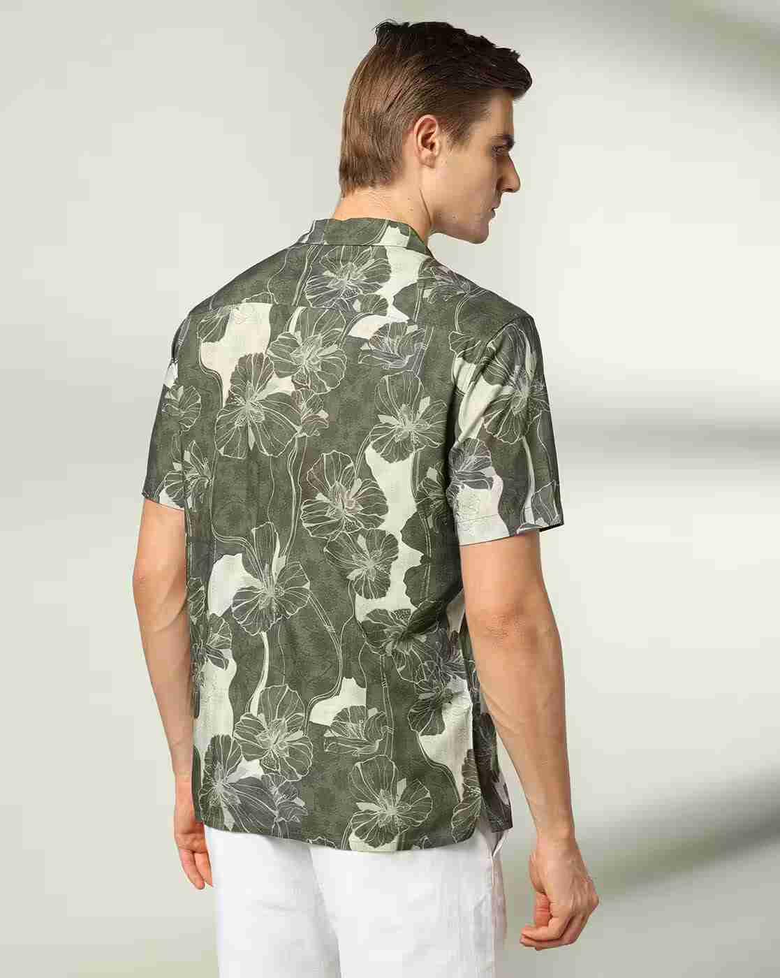 NETPLAY | Men Floral Print Regular Fit Shirt|2