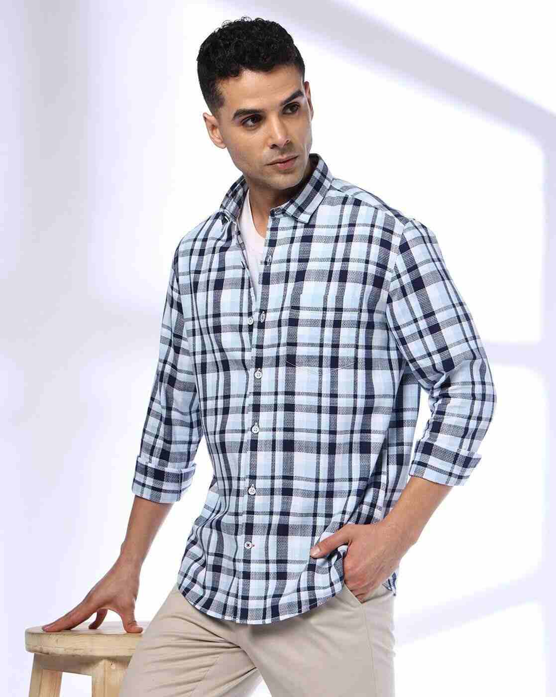 NETPLAY | Men Checked Slim Fit Shirt|0