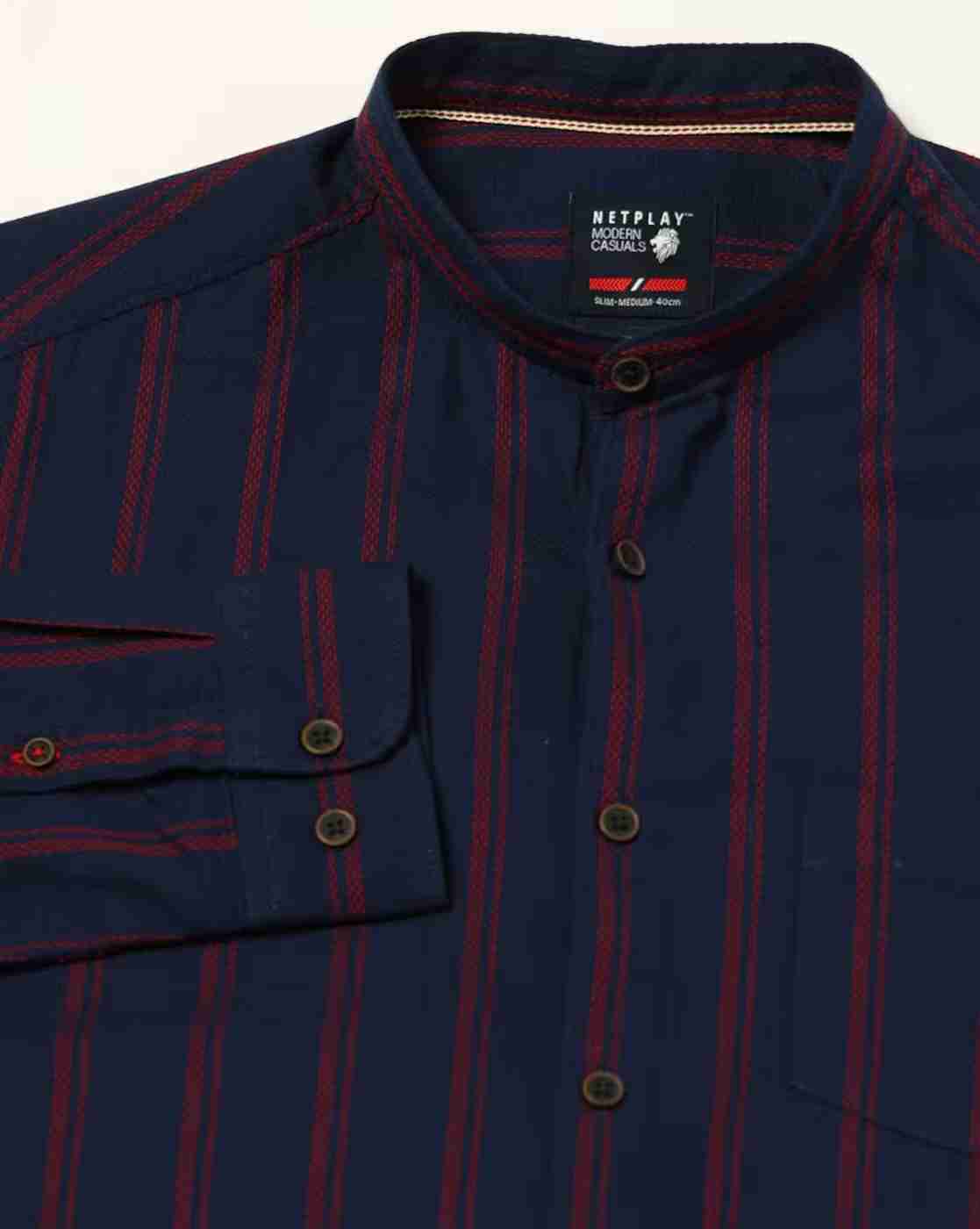 NETPLAY | Men Striped Regular Fit Cotton Shirt|5