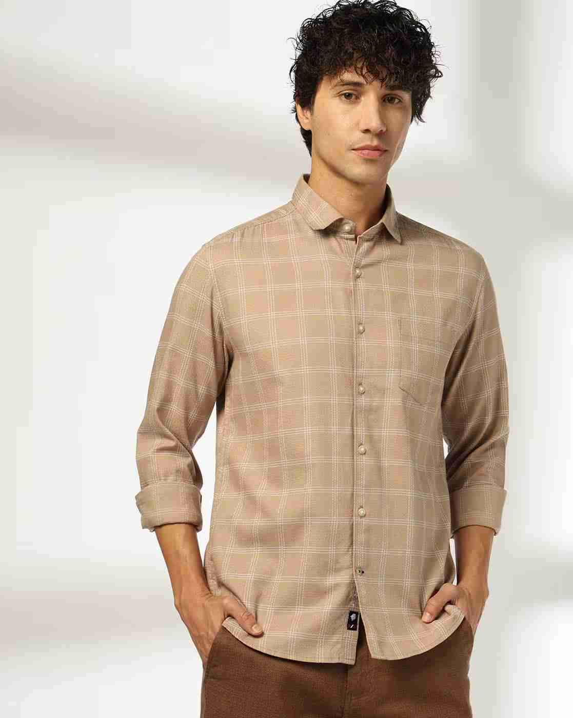 NETPLAY | Men Checked Regular Fit Cotton Shirt|0