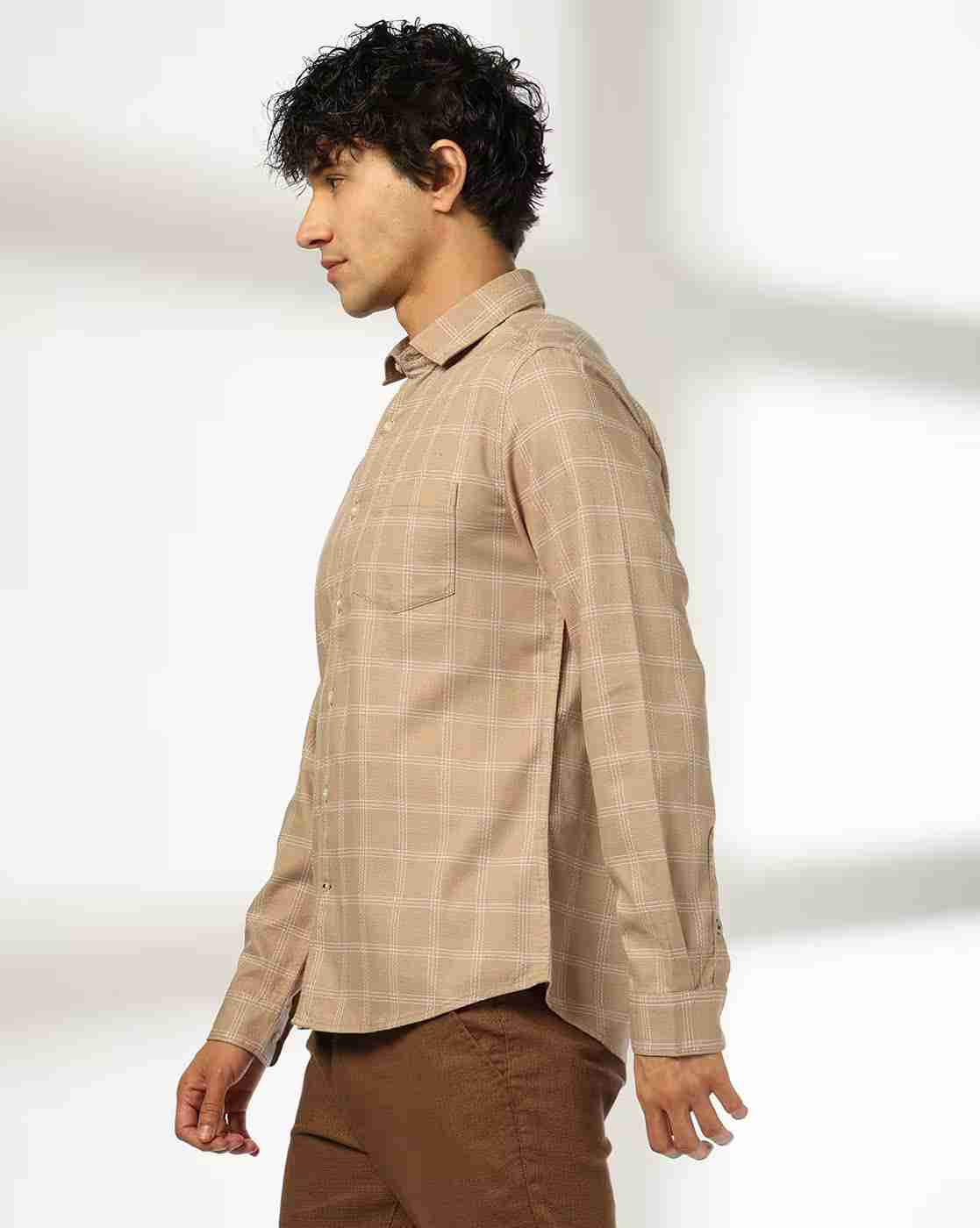 NETPLAY | Men Checked Regular Fit Cotton Shirt|1