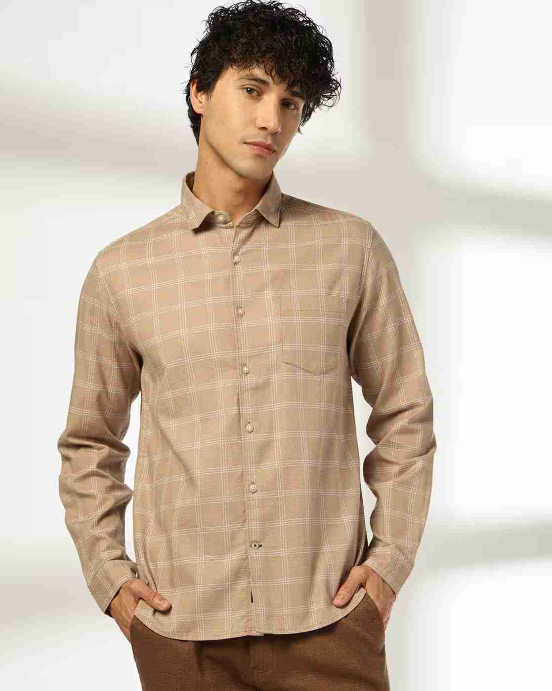 NETPLAY | Men Checked Regular Fit Cotton Shirt|3