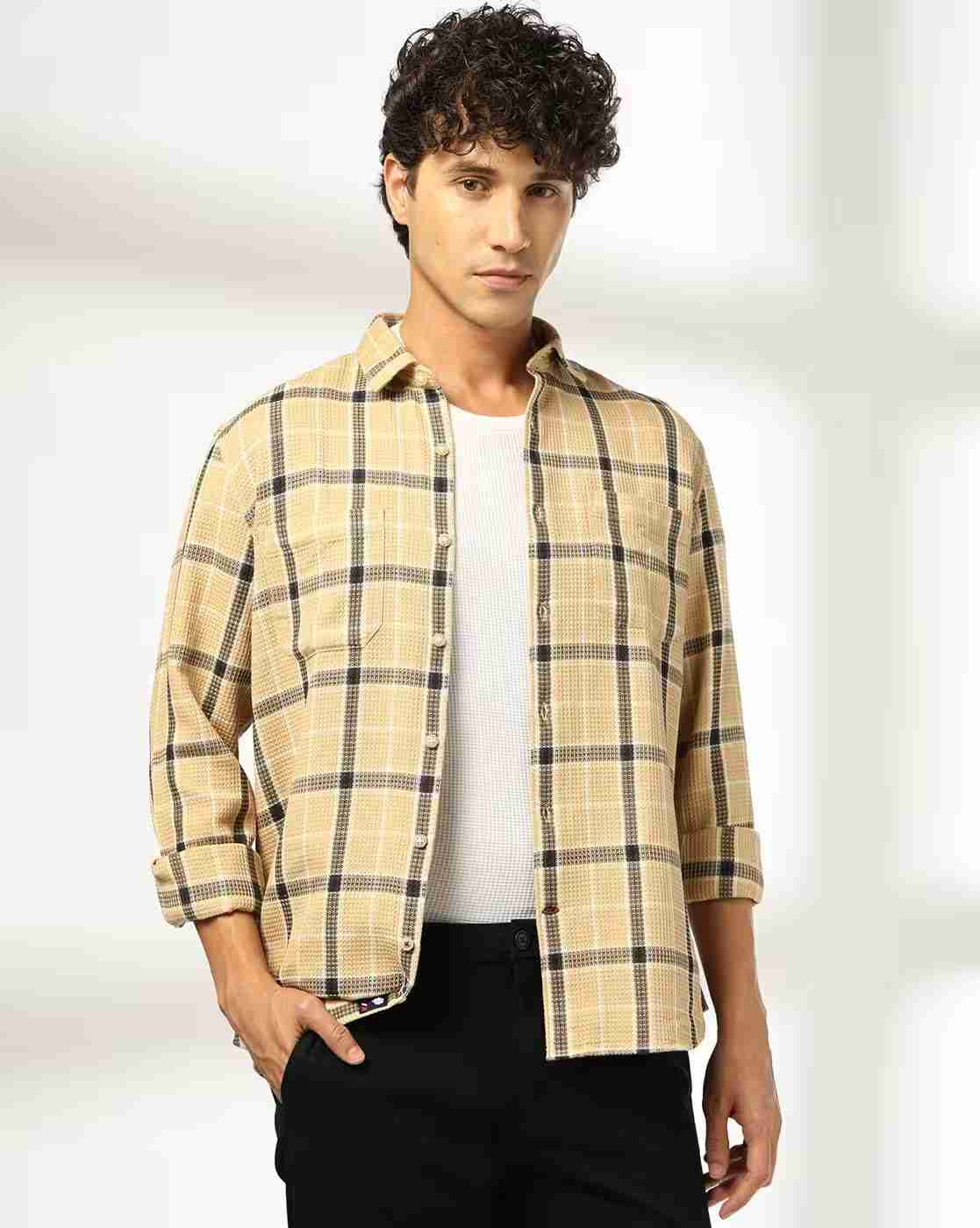 NETPLAY | Men NP 50 Checked Slim Fit Cotton Shirt with Patch Pockets|0