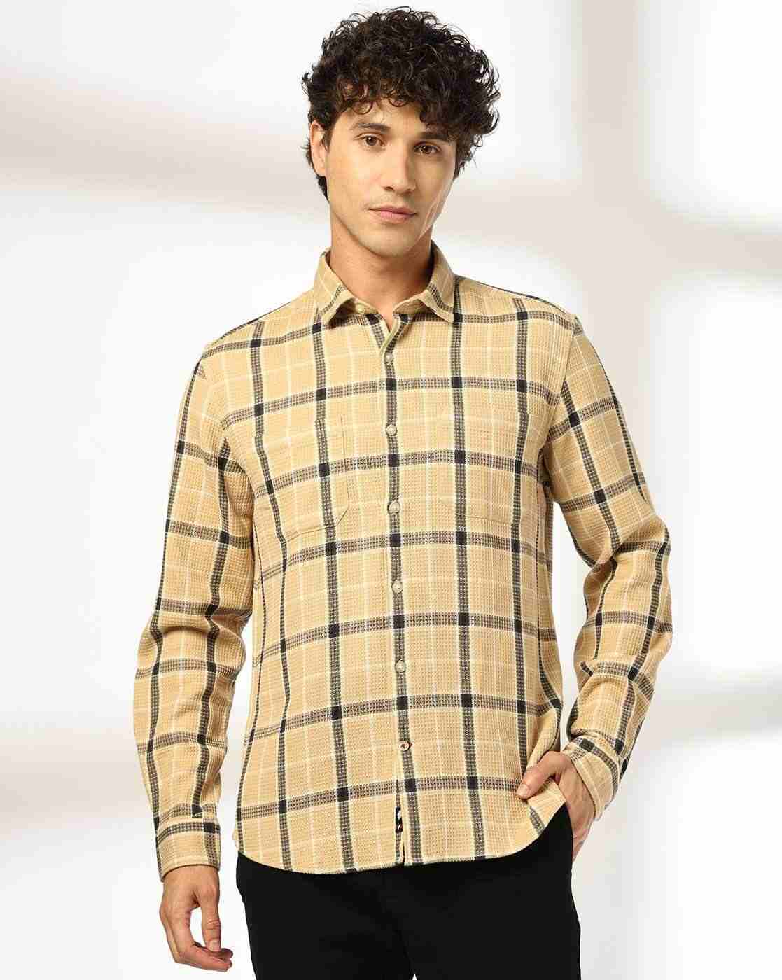 NETPLAY | Men NP 50 Checked Slim Fit Cotton Shirt with Patch Pockets|1