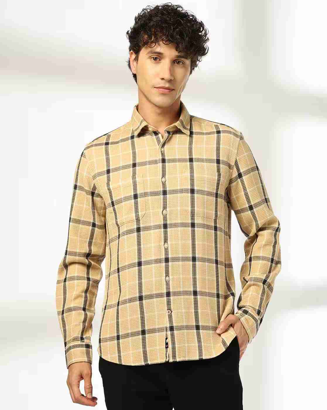 NETPLAY | Men NP 50 Checked Slim Fit Cotton Shirt with Patch Pockets|1