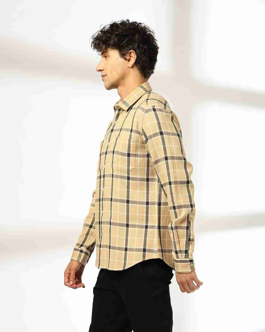 NETPLAY | Men NP 50 Checked Slim Fit Cotton Shirt with Patch Pockets|2