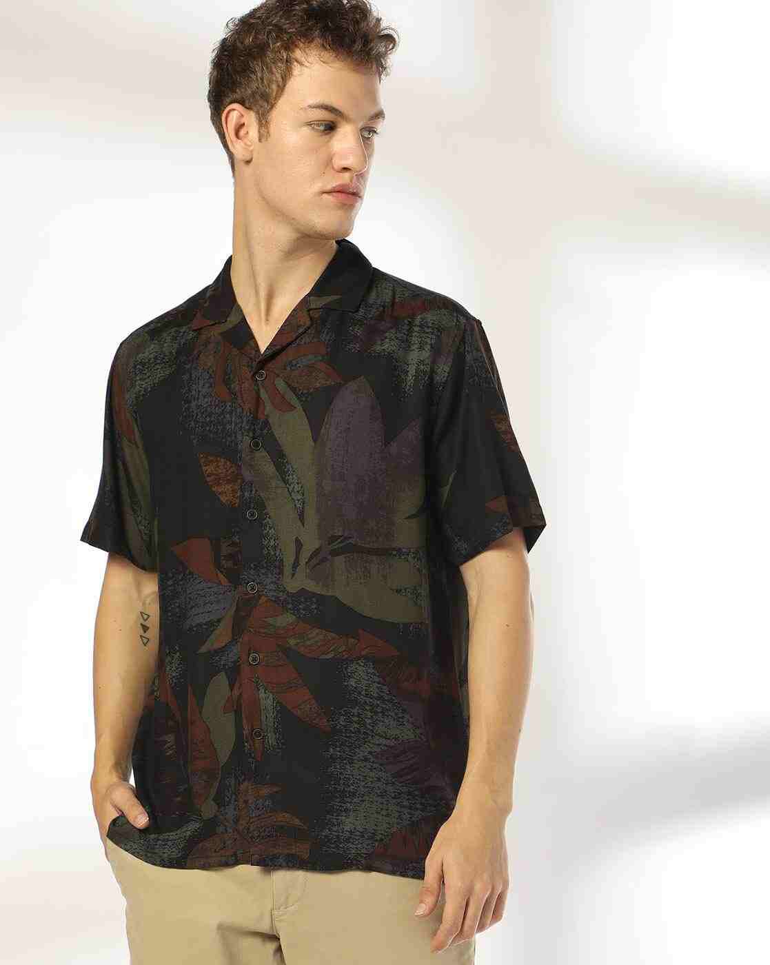 NETPLAY | Men Leaf Print Regular Fit Shirt|0