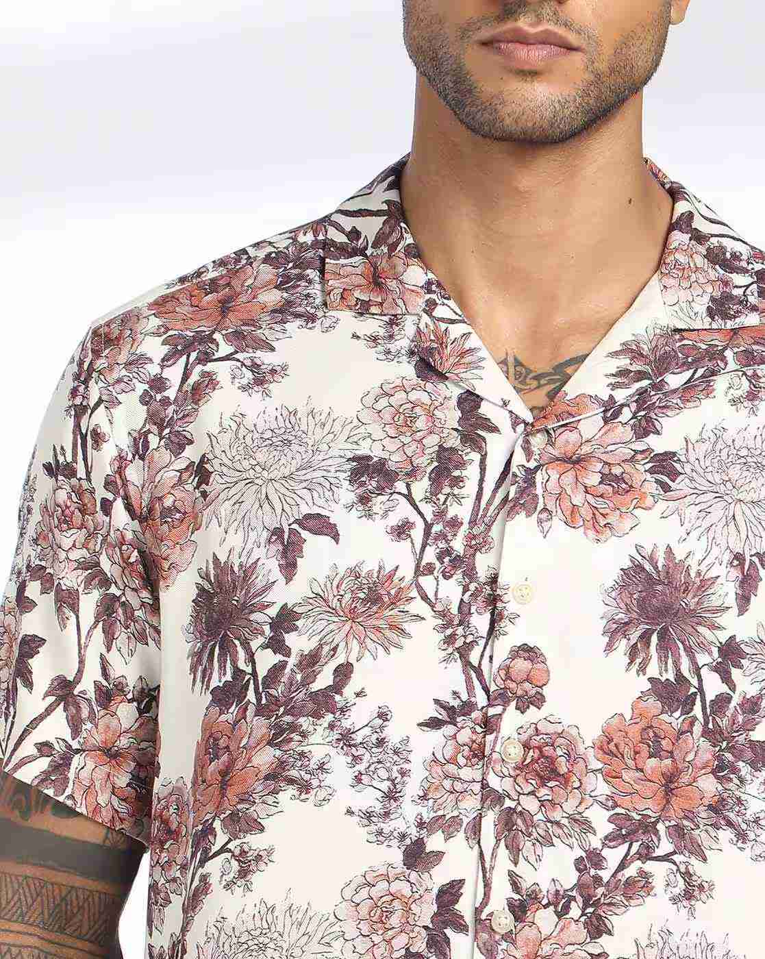 NETPLAY | Men Resort Floral Print Regular Fit Shirt|4