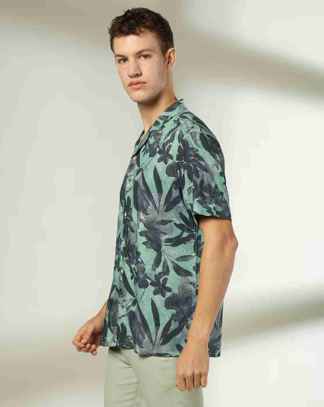 NETPLAY | Men Floral Print Regular Fit Shirt|1
