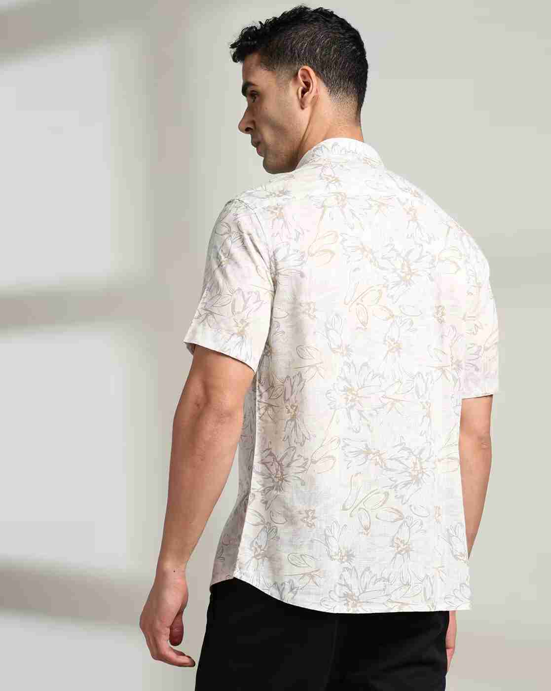 NETPLAY | Men Floral Print Slim Fit Cotton Shirt with Patch Pocket|2