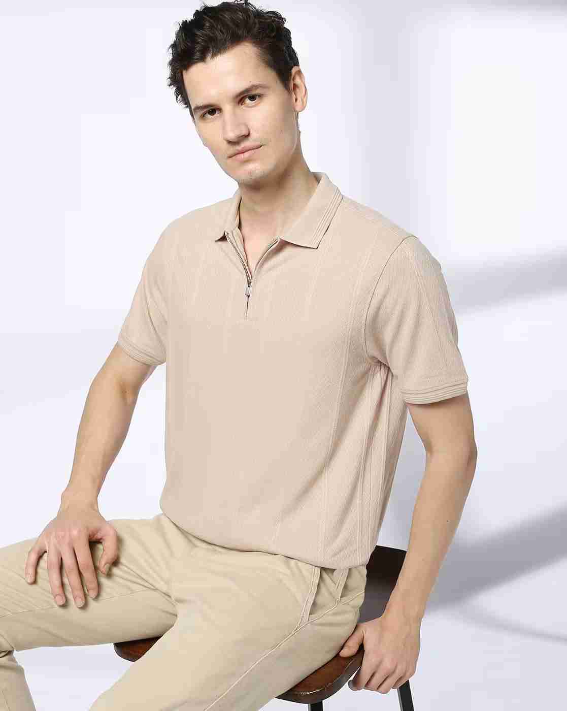 Men Striped Slim Fit Polo T-Shirt