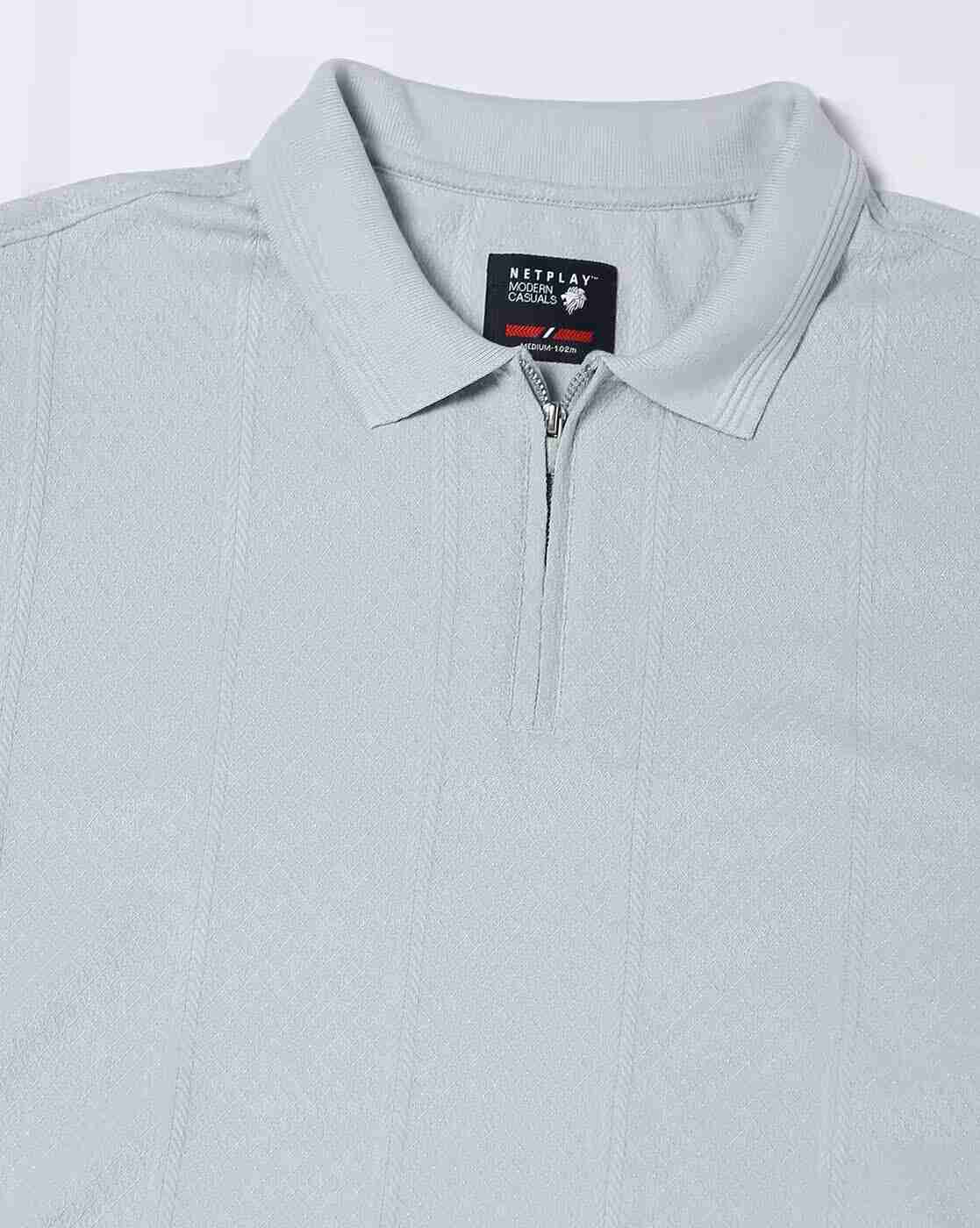 NETPLAY | Men Striped Slim Fit Polo T-Shirt|5