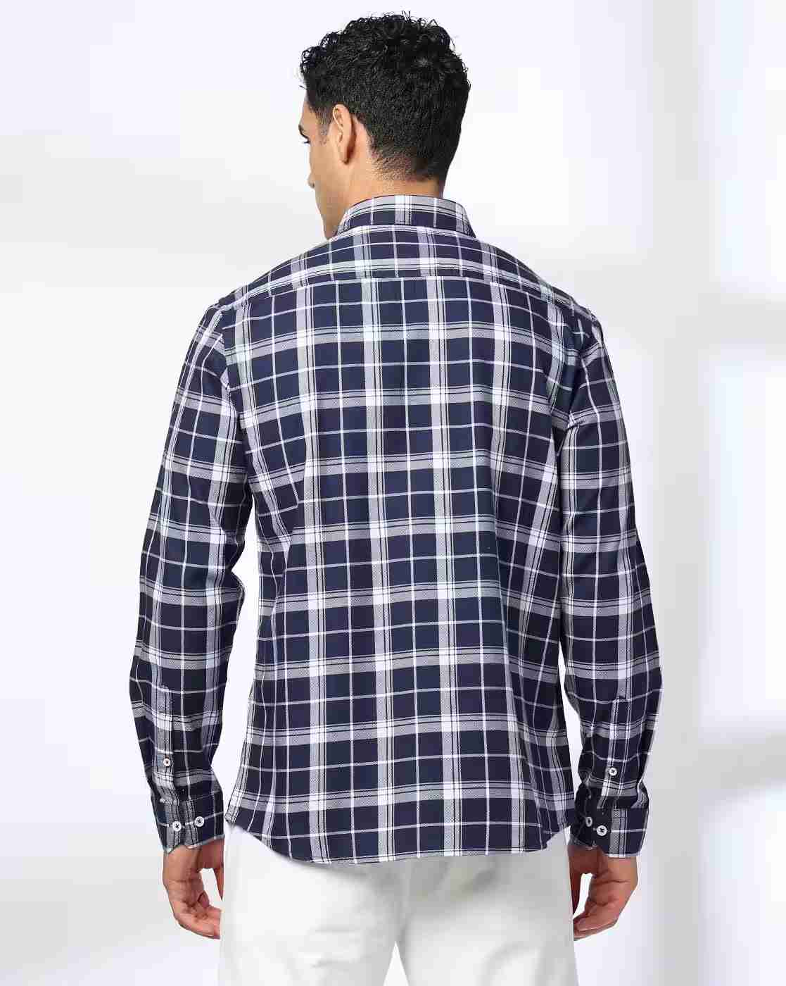 NETPLAY | Men Checked Slim Fit Shirt|3