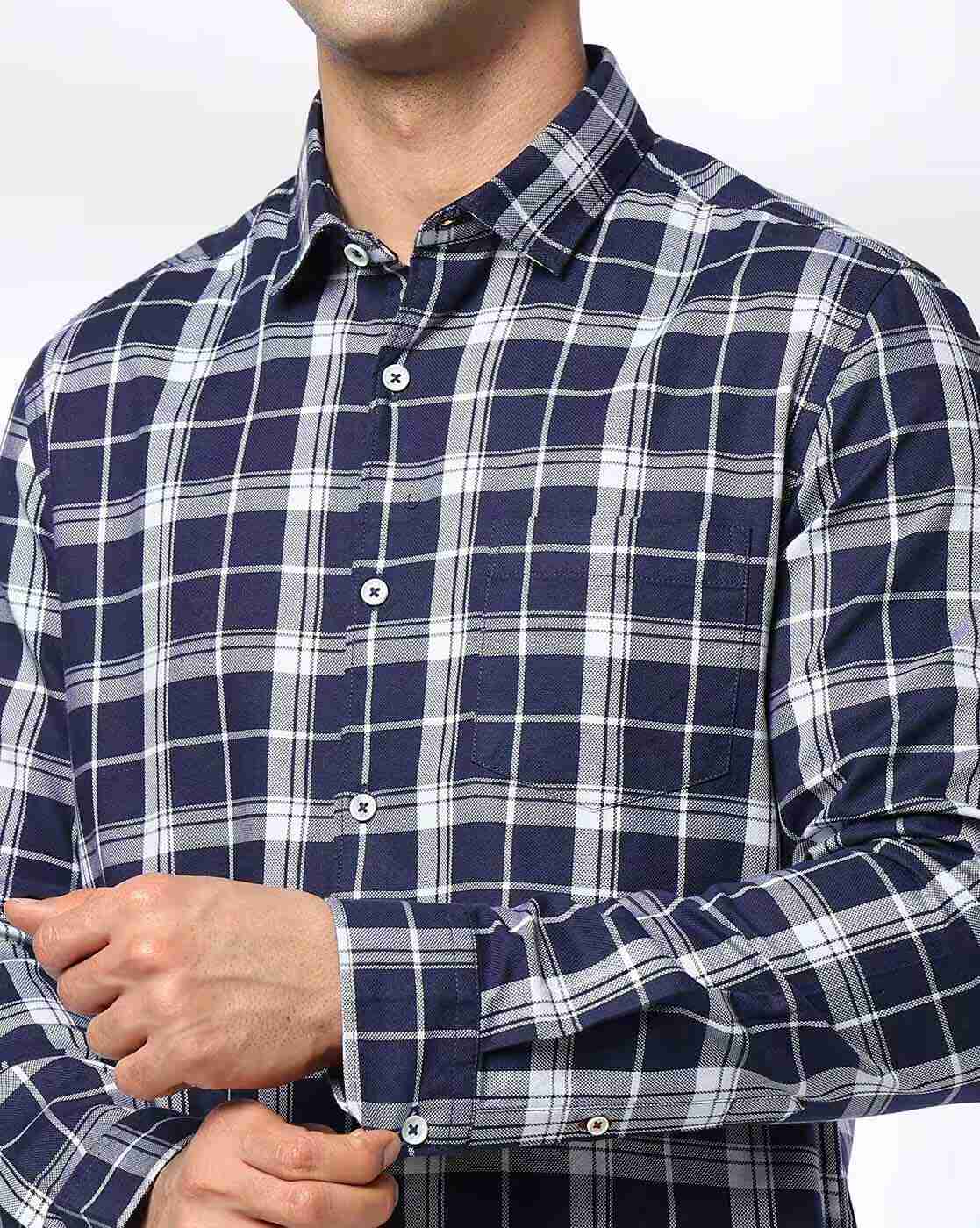 NETPLAY | Men Checked Slim Fit Shirt|4