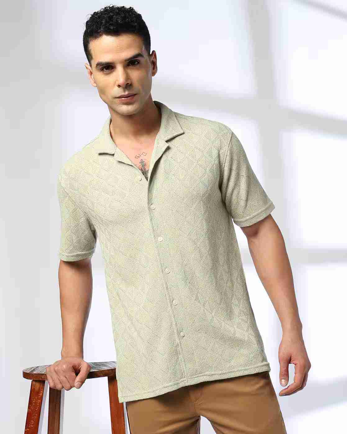 NETPLAY | Men Self-Structured Slim Fit Shirt|0