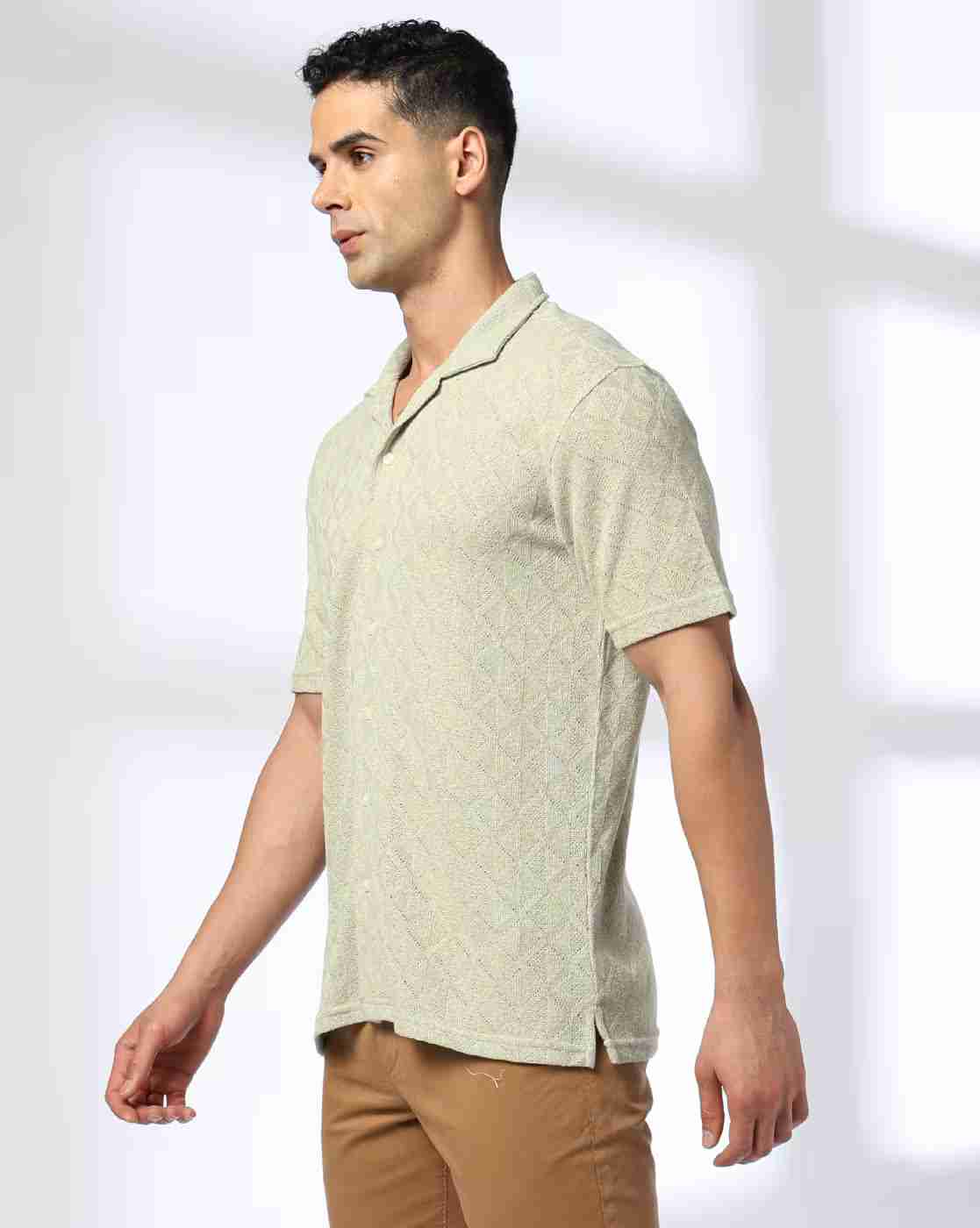 NETPLAY | Men Self-Structured Slim Fit Shirt|1