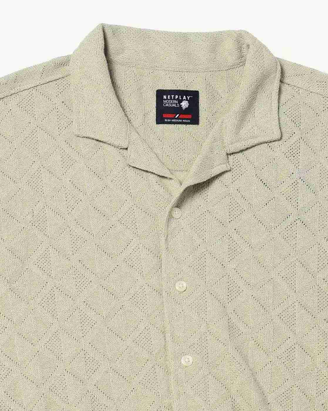 NETPLAY | Men Self-Structured Slim Fit Shirt|4