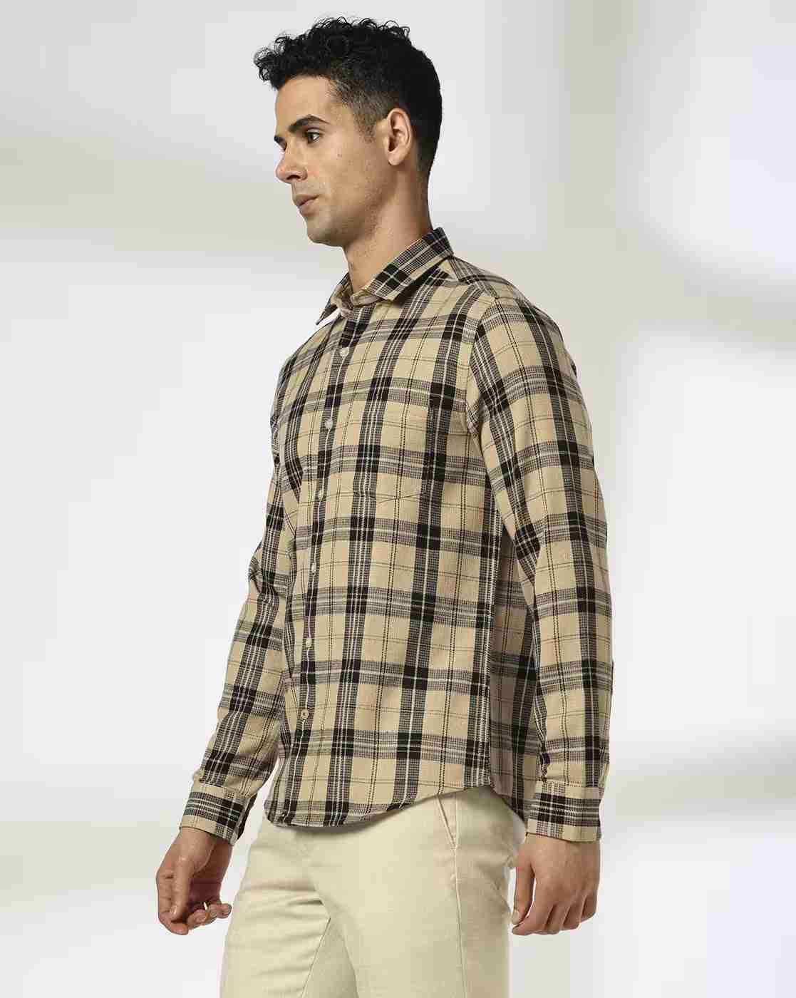 NETPLAY | Men Checked Slim Fit Shirt|1