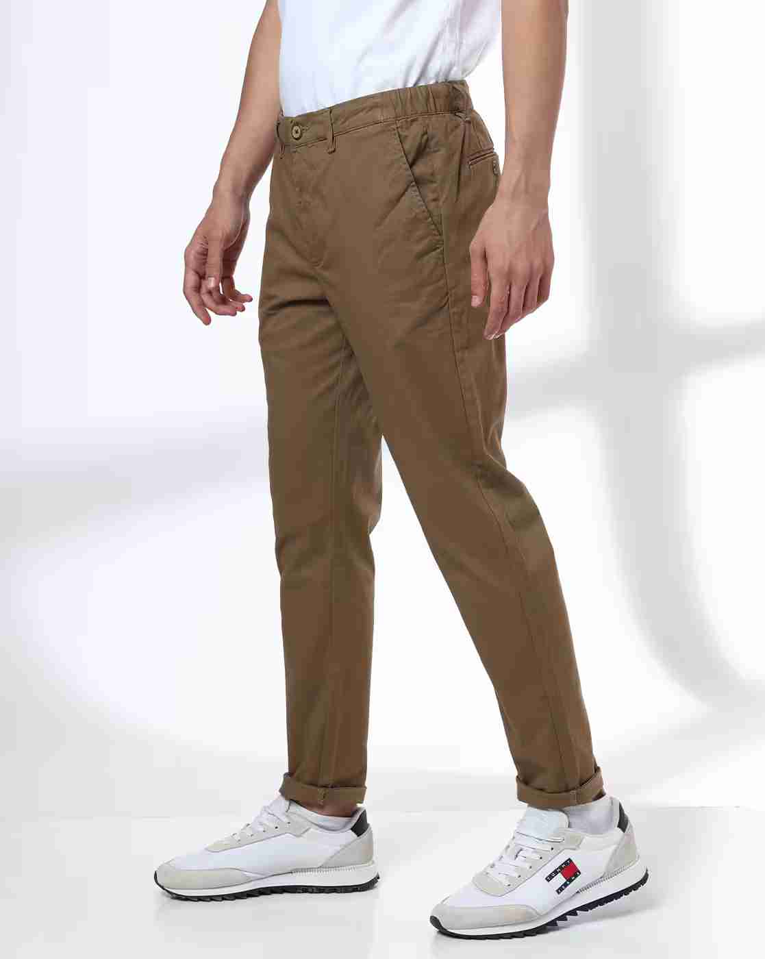 NETPLAY | Men Slim Fit Flat-Front Chinos|1