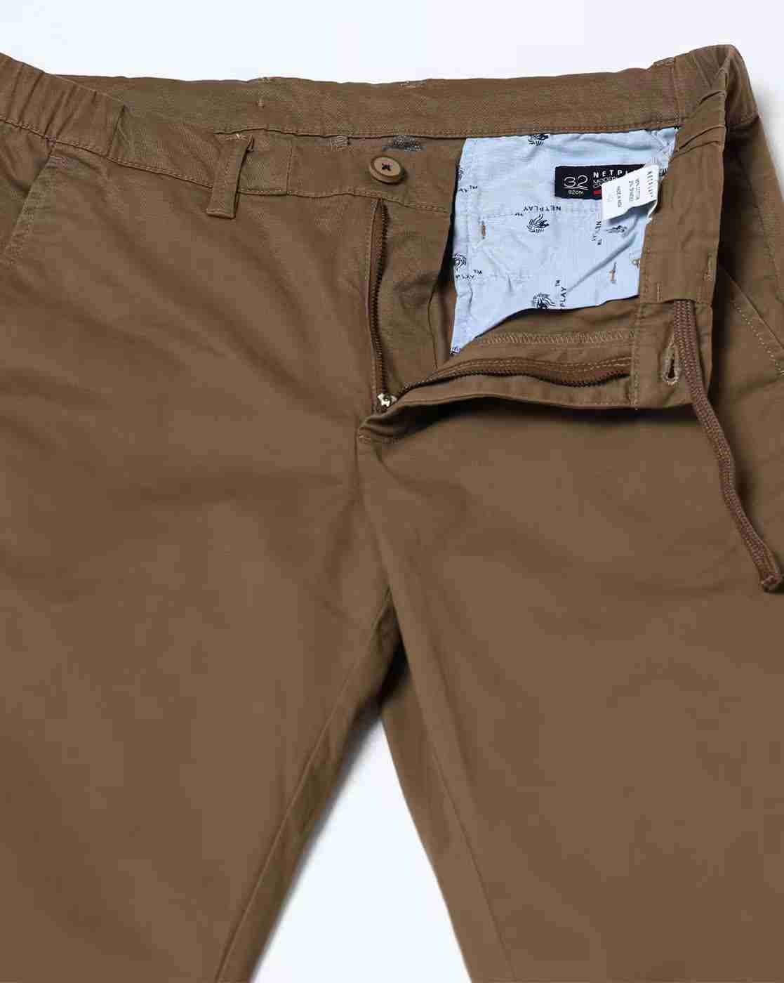 NETPLAY | Men Slim Fit Flat-Front Chinos|4