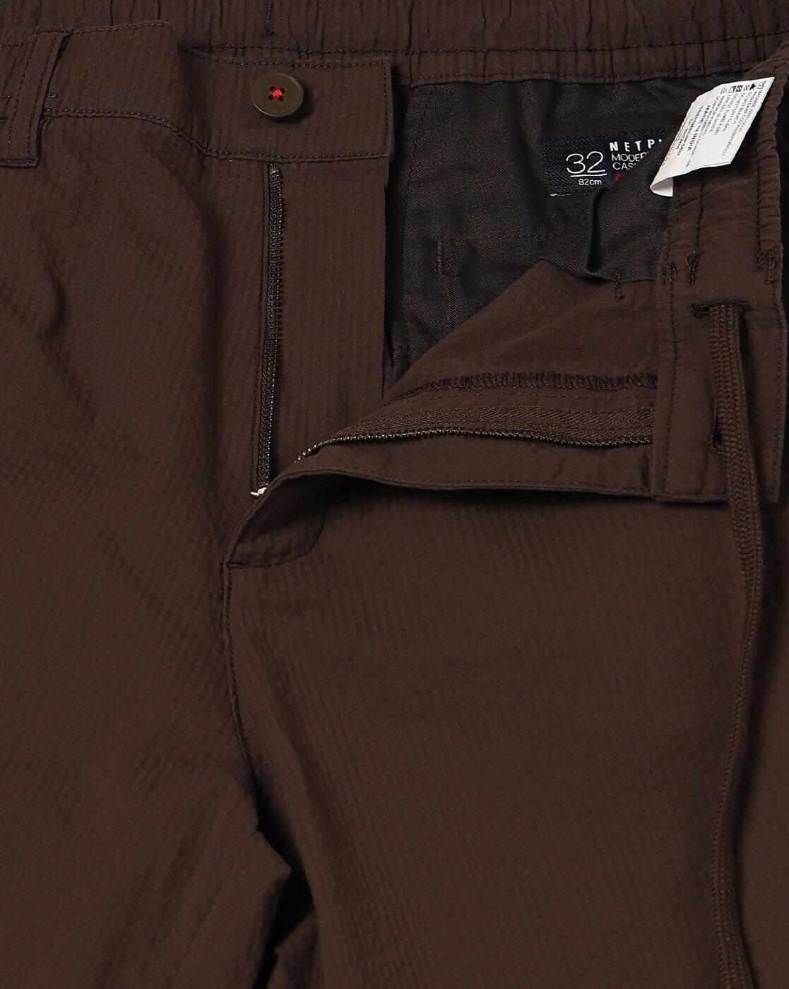 NETPLAY | Men Seersucker Regular Fit Chinos|4