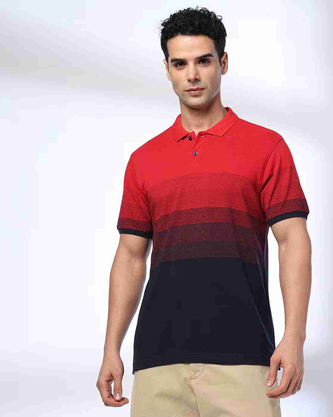 NETPLAY | Men Striped Slim Fit Polo T-Shirt|3