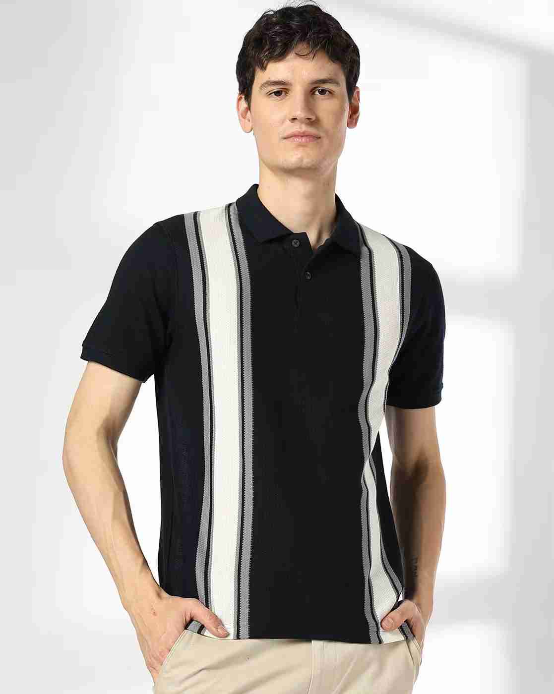 NETPLAY | Men Placement Striped Slim Fit Polo T-Shirt|0