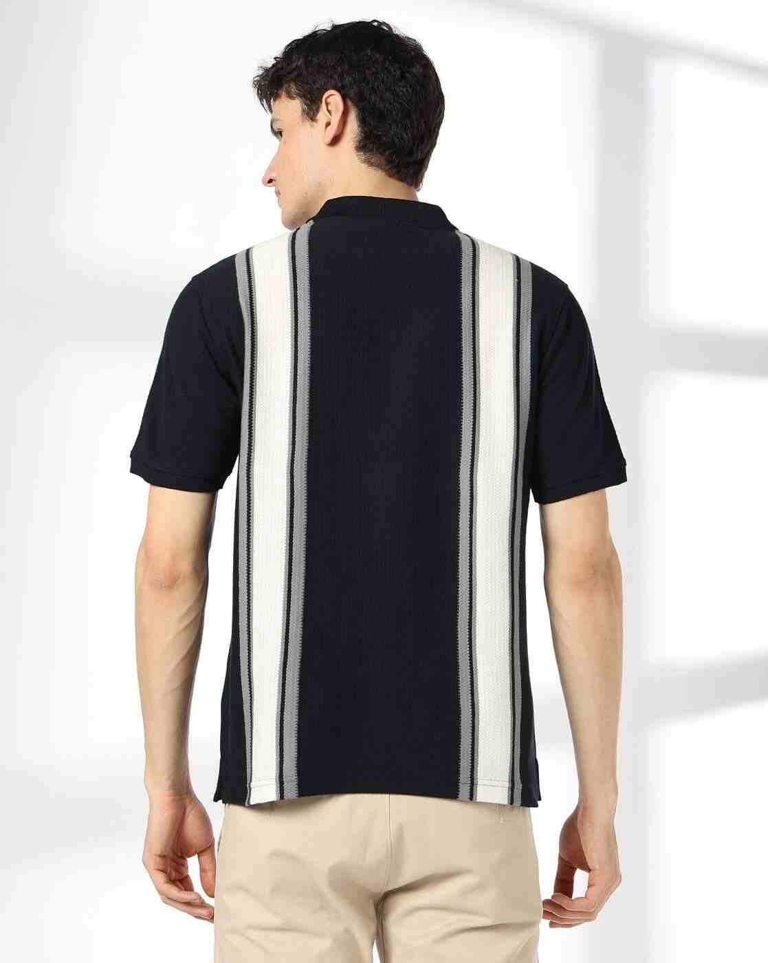 NETPLAY | Men Placement Striped Slim Fit Polo T-Shirt|2