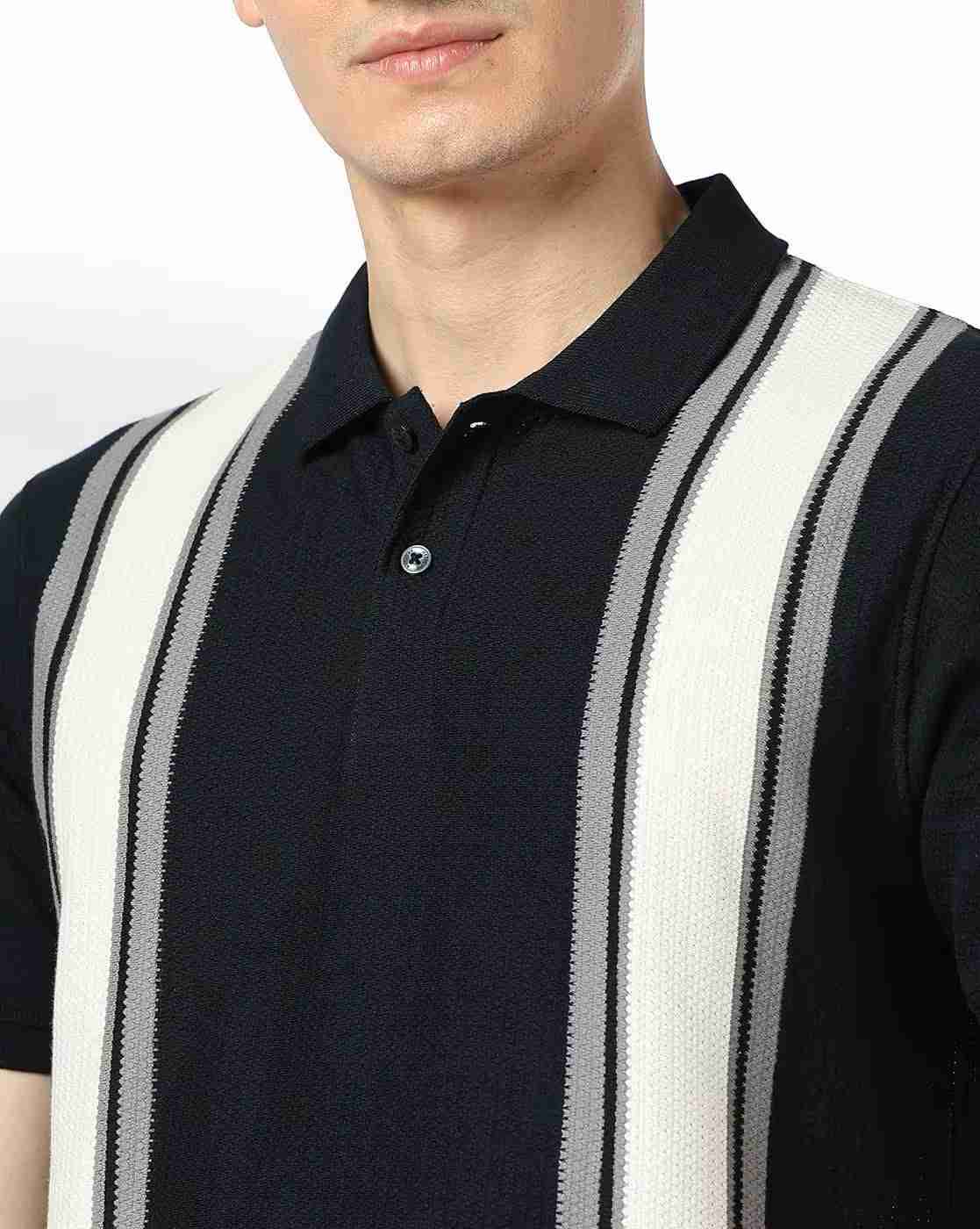 NETPLAY | Men Placement Striped Slim Fit Polo T-Shirt|3