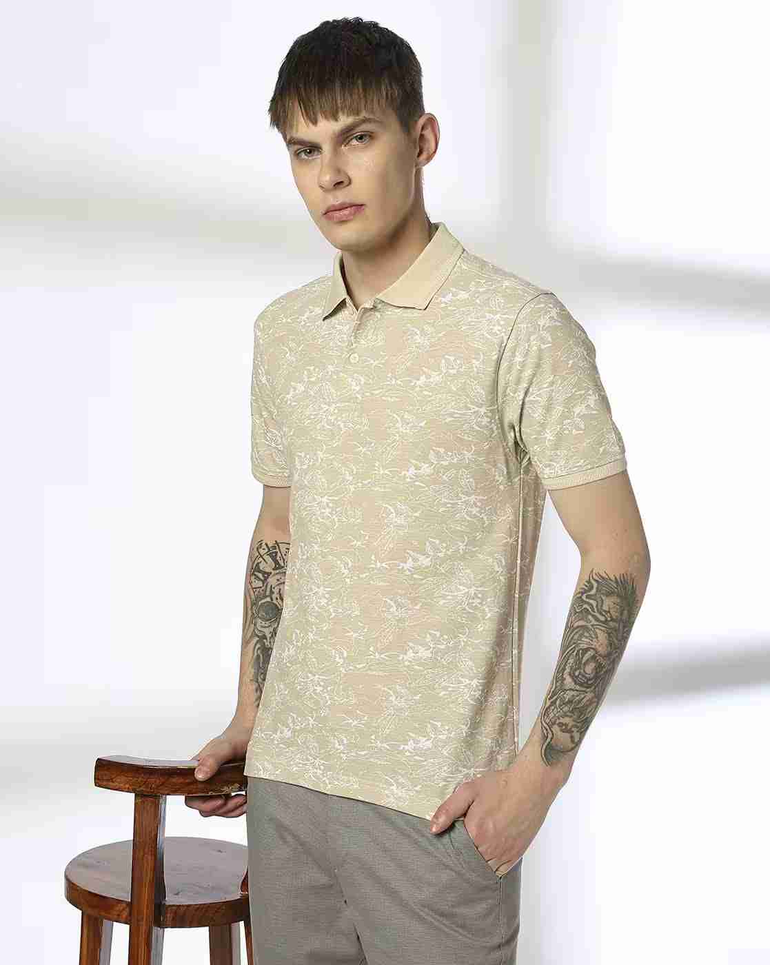 NETPLAY | Men Printed Slim Fit Polo T-Shirt|0