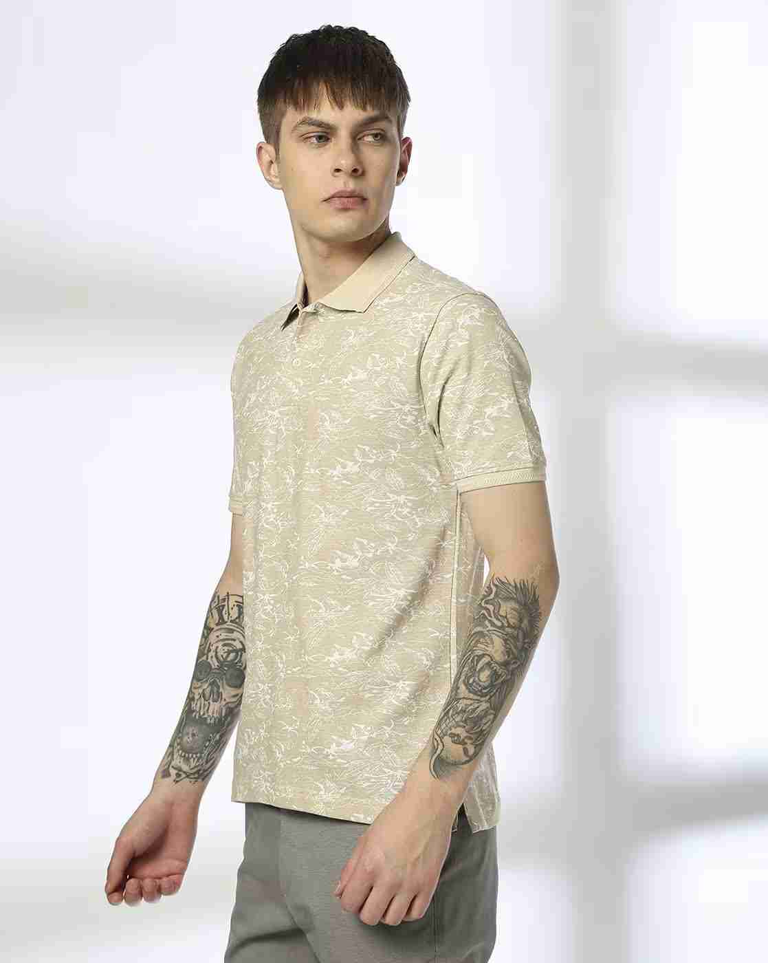 NETPLAY | Men Printed Slim Fit Polo T-Shirt|1